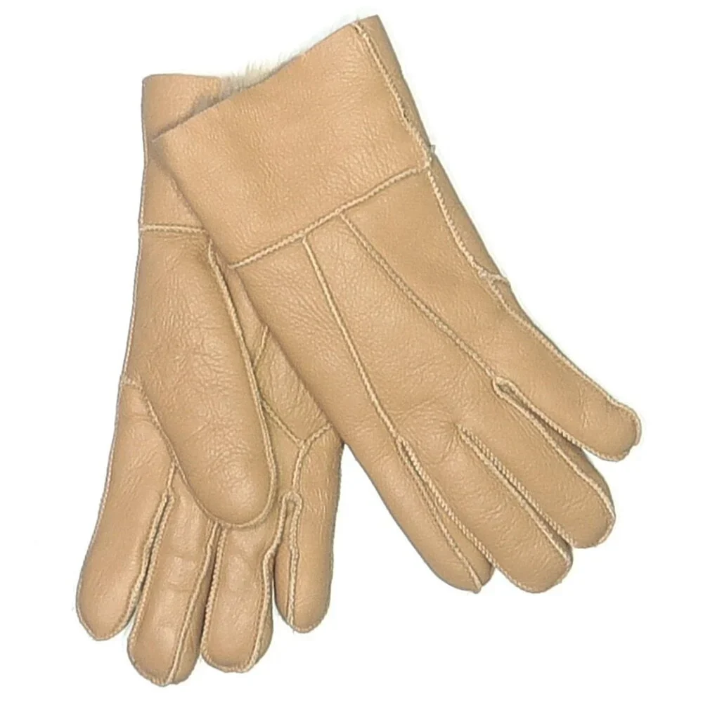 Ugg AUSTRALIAN SHEPHERD Leather Stitching Gloves Soft Chestnut Wool Sheepskin